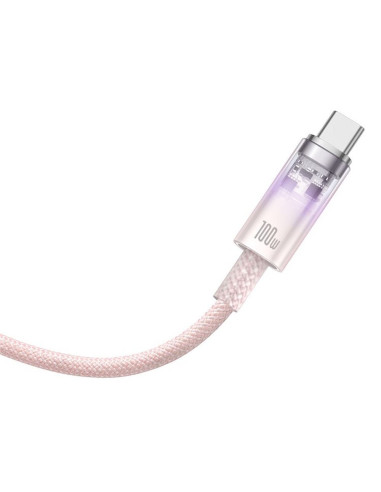 Câble BASEUS Type C vers Type C PD 6A 100W Explorer P10319703411-00 / CB000043 1 m rose