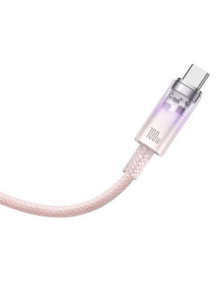 Câble BASEUS Type C vers Type C PD 6A 100W Explorer P10319703411-00 / CB000043 1 m rose