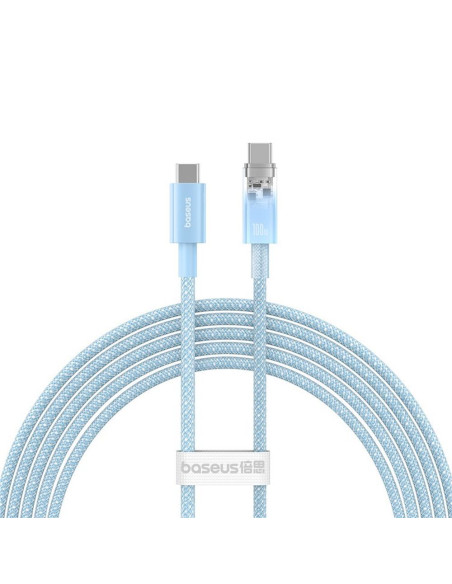 Câble BASEUS Type C vers Type C PD 6A 100W Explorer P10319703311-01 / CB000043 2 m bleu