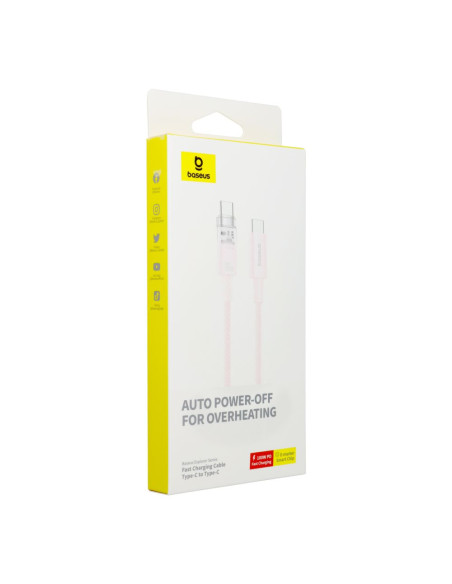 Câble BASEUS Type C vers Type C PD 6A 100W Explorer P10319703411-01 / CB000043 2 m rose