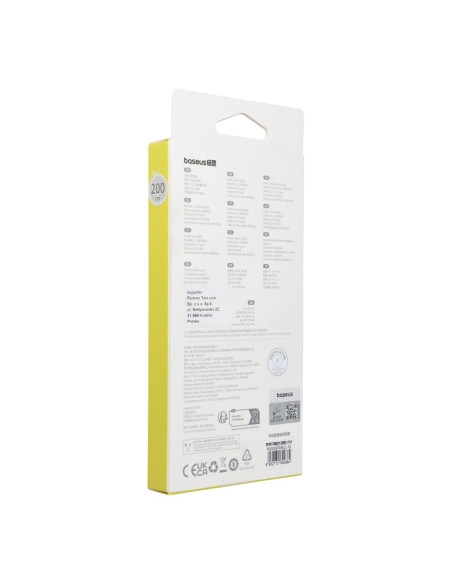 Câble BASEUS Type C vers Type C PD 6A 100W Explorer P10319703411-01 / CB000043 2 m rose