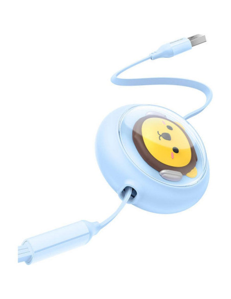 BASEUS 3-in-1 USB A vers Micro USB / Lightning / Type C 3.5A câble rétractable CB000063 1.1m bleu