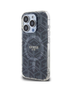 Véritable Case GUESS GUHMP15XHGCUSTGK pour iPhone 15 Pro Max (Compatible avec Magsafe / IML GCUBE / noir) 2