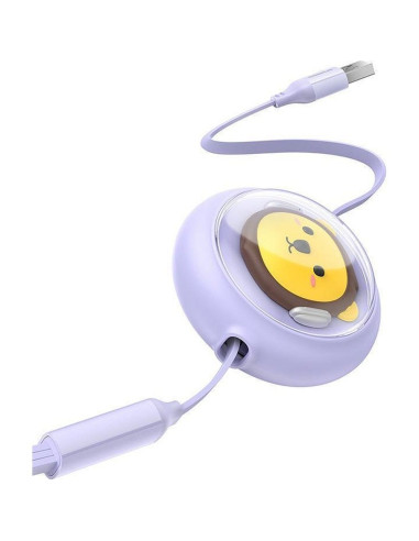 BASEUS 3-in-1 USB A vers Micro USB / Lightning / Type C 3,5A câble rétractable CB000063 1,1 m violet