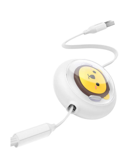 BASEUS 3-in-1 USB A vers Micro USB / Lightning / Type C 3,5A câble rétractable CB000063 1,1 m blanc