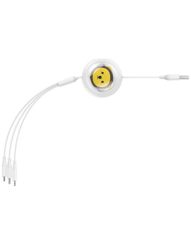 BASEUS 3-in-1 USB A vers Micro USB / Lightning / Type C 3,5A câble rétractable CB000063 1,1 m blanc
