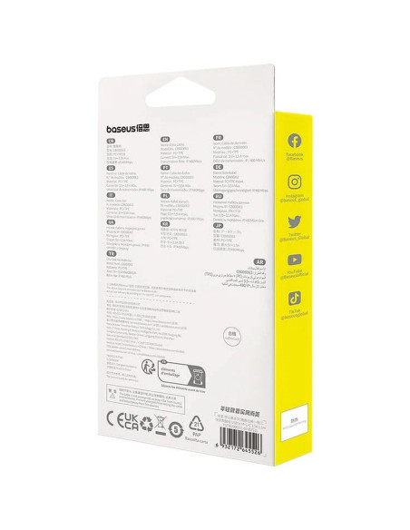 BASEUS 3-in-1 USB A vers Micro USB / Lightning / Type C 3,5A câble rétractable CB000063 1,1 m blanc