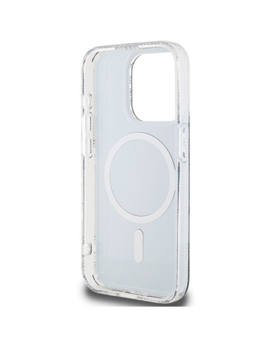 Véritable Case GUESS GUHMP15XHGCUSTGK pour iPhone 15 Pro Max (Compatible avec Magsafe / IML GCUBE / noir)