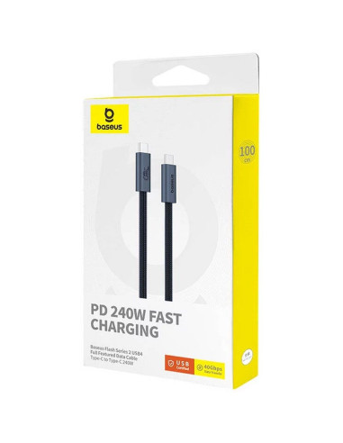 Câble BASEUS Type C vers Type C PD3.1 240W 8K 60Hz CB000068 1 m noir