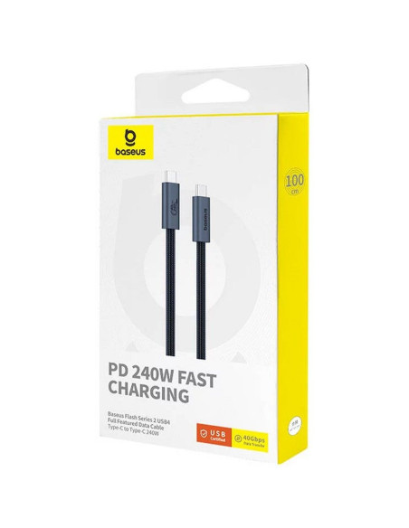 Câble BASEUS Type C vers Type C PD3.1 240W 8K 60Hz CB000068 1 m noir