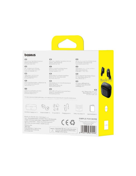 BASEUS wireless earphones bluetooth TWS ENC IPX4 Bowie E18 black