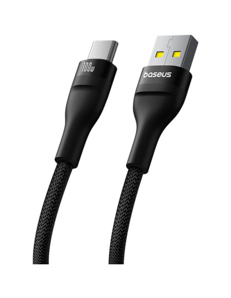 BASEUS USB A vers Type C PD QC 5A 100W Flash cable P10311804111-01 2 m noir