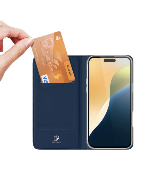 DUX DUCIS Skin Pro - Coque à rabat pour Apple iPhone 16 Plus bleu