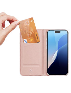 DUX DUCIS Skin Pro - Coque à rabat pour Apple iPhone 16 Pro rose 2