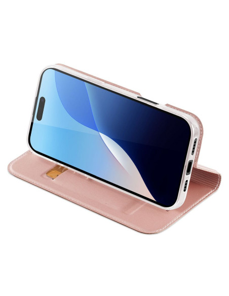 DUX DUCIS Skin Pro - Coque à rabat pour Apple iPhone 16 Pro rose