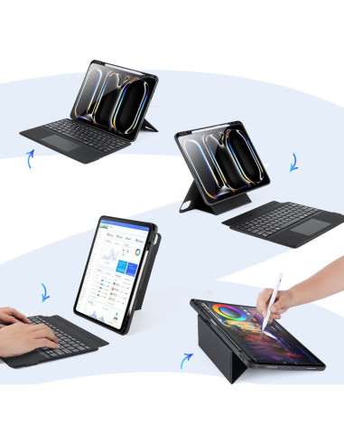 DUX DUCIS DK Case pliante avec clavier sans fil pour iPad Pro 13 (2024) noir