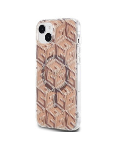 Véritable GUESS Case GUHMP15SHGCUSTGW pour iPhone 15 (Compatible avec Magsafe / IML GCUBE / brown) 2