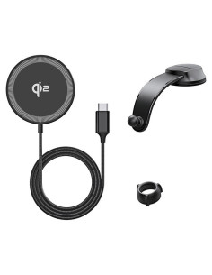 DUZZONA V4 - Support voiture à induction pour carte compatible avec la recharge MagSafe 15W et Qi2 noir 2
