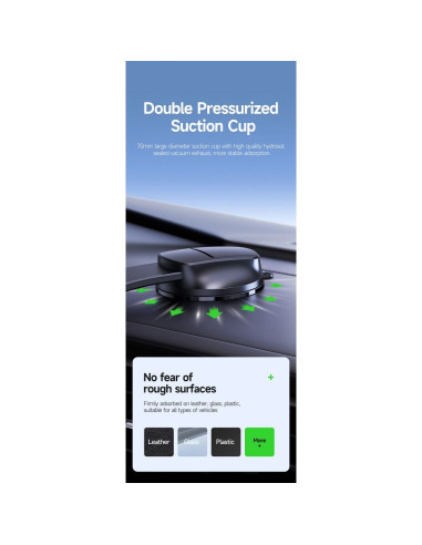 DUZZONA V4 - Support voiture à induction pour carte compatible avec la recharge MagSafe 15W et Qi2 noir