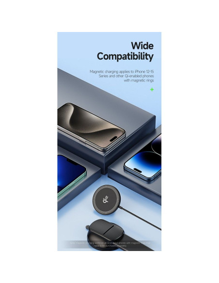 DUZZONA V4 - Support voiture à induction pour carte compatible avec la recharge MagSafe 15W et Qi2 noir