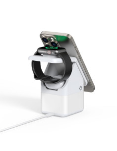 DUZZONA W20 - Chargeur inductif 4-en-1 avec lumière compatible avec MagSafe 15W blanc 2