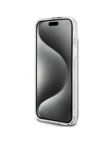 Véritable GUESS Case GUHCP15SH4PSEGK pour iPhone 15 (4G Gold Stripe / Black)