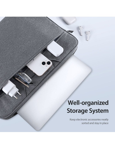 DUX DUCIS LBTC - Sacoche horizontale pour ordinateur portable 14-15,4" - gris foncé