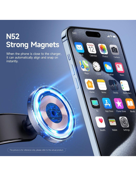 DUZZONA V3 - Support voiture à induction compatible avec MagSafe 15W noir