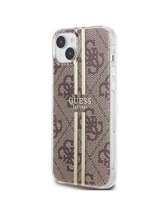 Véritable GUESS Case GUHCP15MH4PSEGW pour iPhone 15 Plus (4G Gold Stripe / Brown) 2