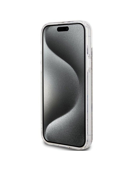 Véritable GUESS Case GUHCP15MH4PSEGW pour iPhone 15 Plus (4G Gold Stripe / Brown)