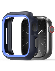 DUX DUCIS Bamo - Coque de protection en PC dur pour Apple Watch Series 7/8/9 41mm noir et bleu.