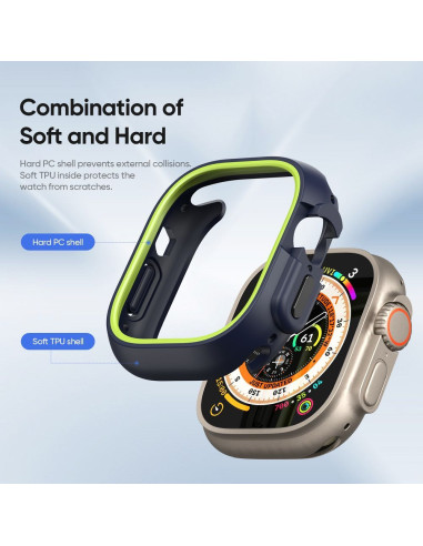DUX DUCIS BAMO Coque pour Apple Watch Ultra / Ultra 2 49 mm noir et vert