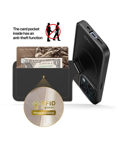 DUX DUCIS Clin - Coque arrière convertible compatible MagSafe pour iPhone 15 Plus