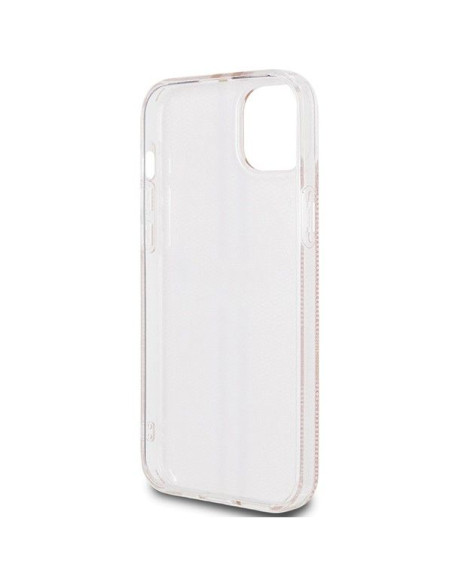 Véritable GUESS Case GUHCP15SH4PSEGP pour iPhone 15 (4G Gold Stripe / Pink)