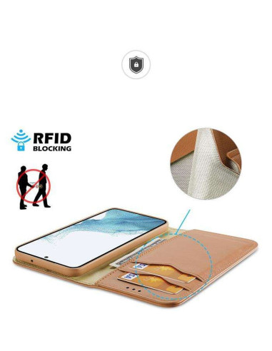 DUX DUCIS Hivo - Case en cuir pour Samsung Galaxy S24 marron