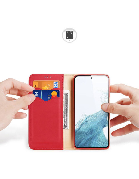 DUX DUCIS Hivo - Case en cuir pour Samsung Galaxy S24 rouge