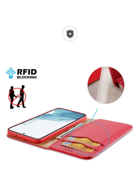 DUX DUCIS Hivo - Case en cuir pour Samsung Galaxy S24 rouge