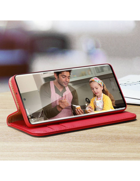 DUX DUCIS Hivo - Case en cuir pour Samsung Galaxy S24 rouge