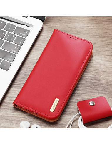 DUX DUCIS Hivo - Case en cuir pour Samsung Galaxy S24 rouge