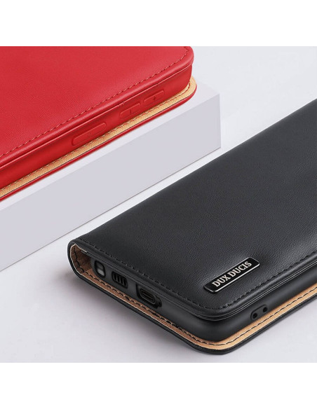 DUX DUCIS Hivo - Case en cuir pour Samsung Galaxy S24 rouge