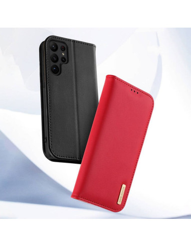 DUX DUCIS Hivo - Case en cuir pour Samsung Galaxy S24 rouge