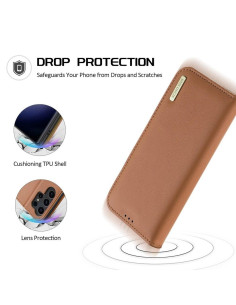 DUX DUCIS Hivo - Case en cuir pour Samsung Galaxy S24 Plus marron 2