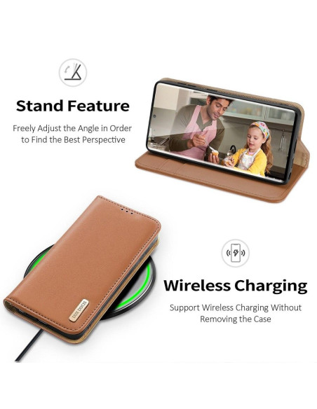 DUX DUCIS Hivo - Case en cuir pour Samsung Galaxy S24 Plus marron