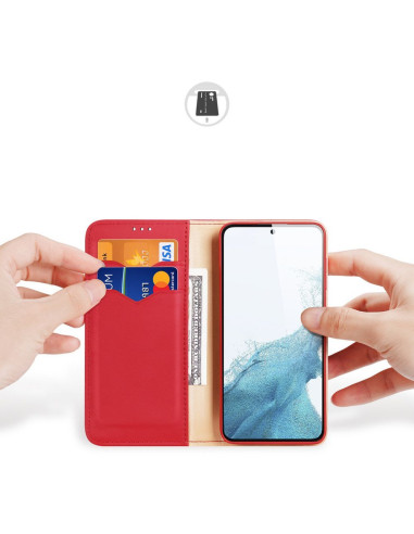 DUX DUCIS Hivo - Case en cuir pour Samsung Galaxy S24 Plus rouge