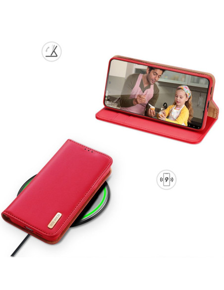 DUX DUCIS Hivo - Case en cuir pour Samsung Galaxy S24 Plus rouge