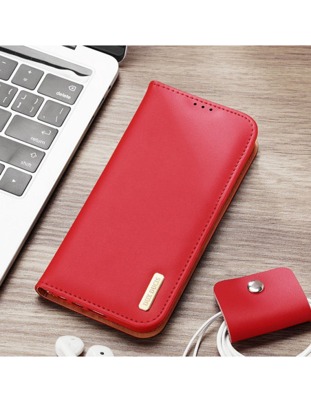 DUX DUCIS Hivo - Case en cuir pour Samsung Galaxy S24 Plus rouge