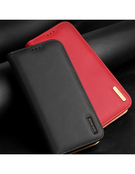 DUX DUCIS Hivo - Case en cuir pour Samsung Galaxy S24 Plus rouge