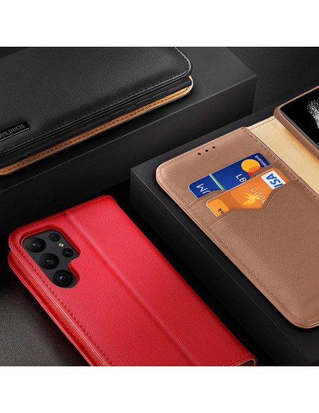 DUX DUCIS Hivo - Case en cuir pour Samsung Galaxy S24 Plus rouge