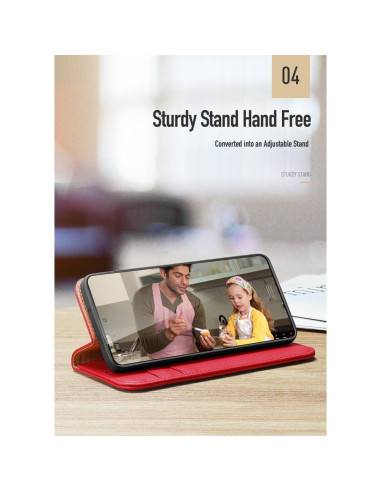 DUX DUCIS Hivo - Case en cuir pour Samsung Galaxy S24 Ultra rouge
