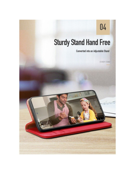 DUX DUCIS Hivo - Case en cuir pour Samsung Galaxy S24 Ultra rouge